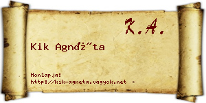 Kik Agnéta névjegykártya